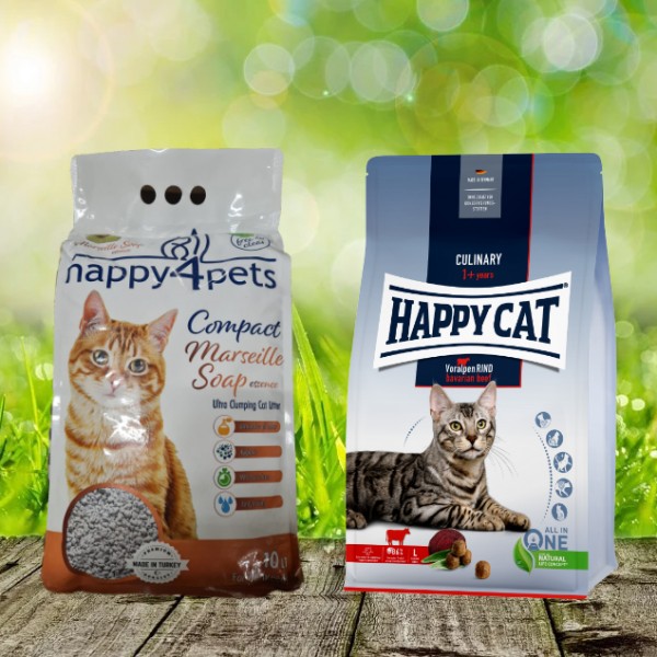 Happy Cat Culinary Adult VoralpenRind 10 kg + Happy4Pets Katzenstreu 10 Liter geschenkt