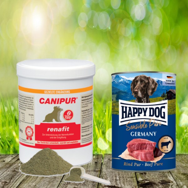 Canipur renafit 150 g + 400 g Happy Dog Sensible Pure Germany (Rind) geschenkt