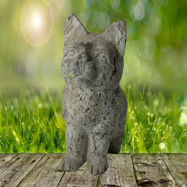 Katze aus echtem Naturstein - 20 cm hoch