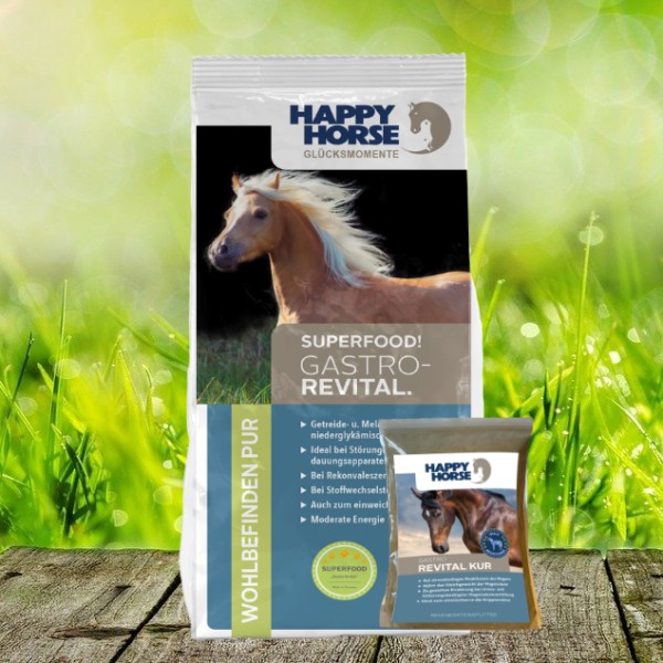 Happy Horse Superfood "Gastro Revital Pellet" 14 kg + Happy Horse Gastro Revital-Kur 500 g