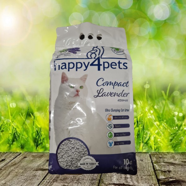 Happy4Pets Katzenstreu - Compact Lavender 10 Liter