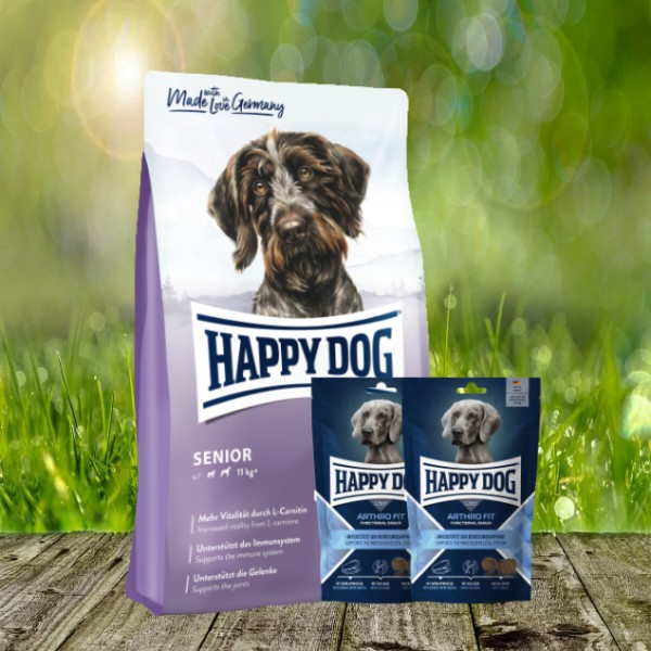 Happy Dog Fit & Vital Senior 12 kg + happy Dog Care Snack Arthro Fit 2 x 100 g *geschenkt*