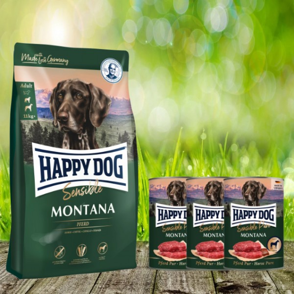 Happy Dog Supreme Montana 10 kg + Happy Dog Sensible Pure Montana 3 x 400 g