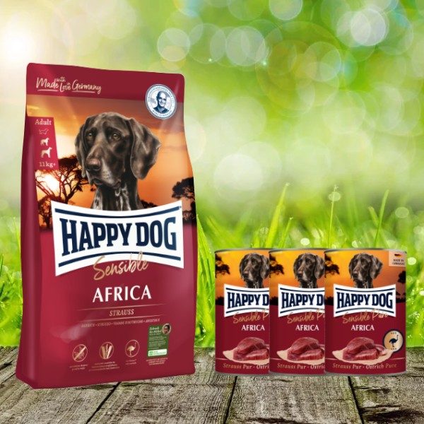 Happy Dog Supreme Sensible Africa 12,5 kg + Happy Dog Sensible Pure Africa 3 x 400 g