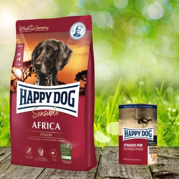 Happy Dog Supreme Sensible Africa inkl. Strauss Pur Dose