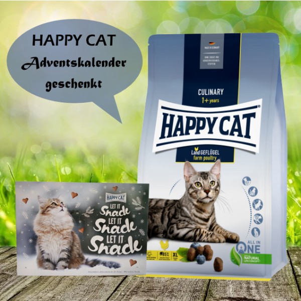 Happy Cat Adult Culinary Land Geflügel 10 kg + Happy Cat Adventskalender 2022 geschenkt