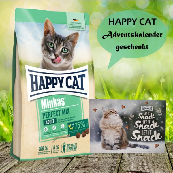 Happy Cat Minkas Perfect Mix Geflügel, Fisch & Lamm + Happy Cat Adventskalender 2022 geschenkt