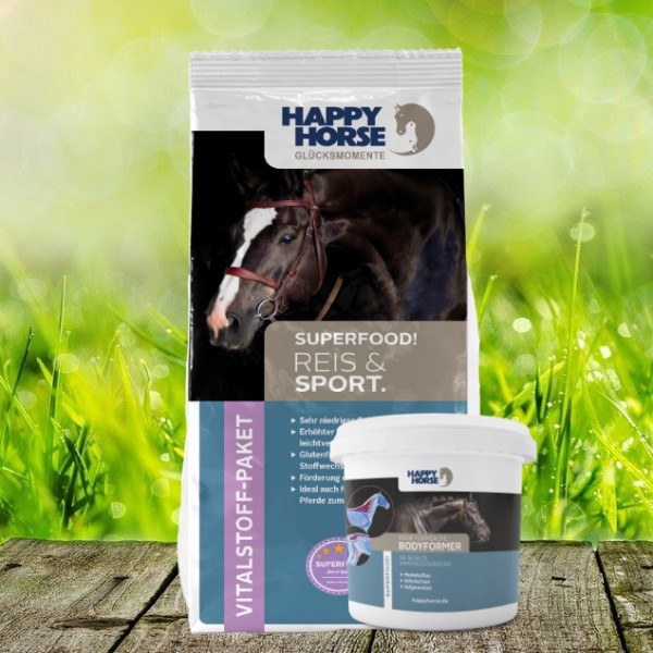Happy Horse Superfood "Reis & Sport" 14 kg + Happy Horse Body Former 1,5 kg