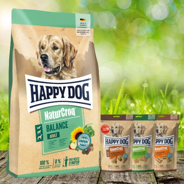 Aktion Happy Dog Naturcroq Balance 15 kg + 2 x 700 g NaturCroq Snack geschenkt