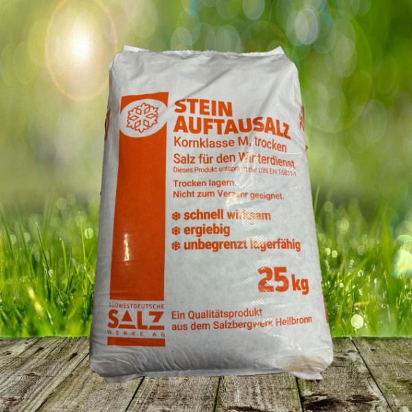 Stein Auftausalz - 25 kg - Ein Qualitätsprodukt aus dem Salzbergwerk Heilbronn