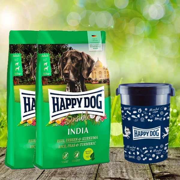 Happy Dog Supreme Sensible INDIA inkl. Happy Dog Futtertonne