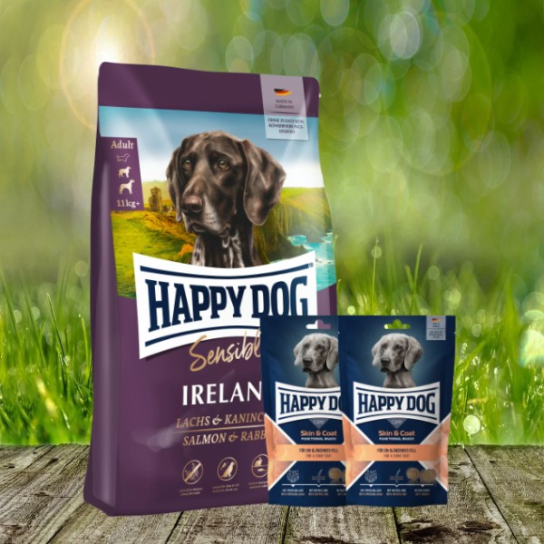 Happy Dog Sensible Ireland 12,5 kg + Happy Dog Care Snack Skin & Coat 2 x 100 g *geschenkt*