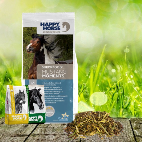 Happy Horse Superfood "Mustang" 14 kg + 2 x 1 Kg Happy Horse Lecker Snack